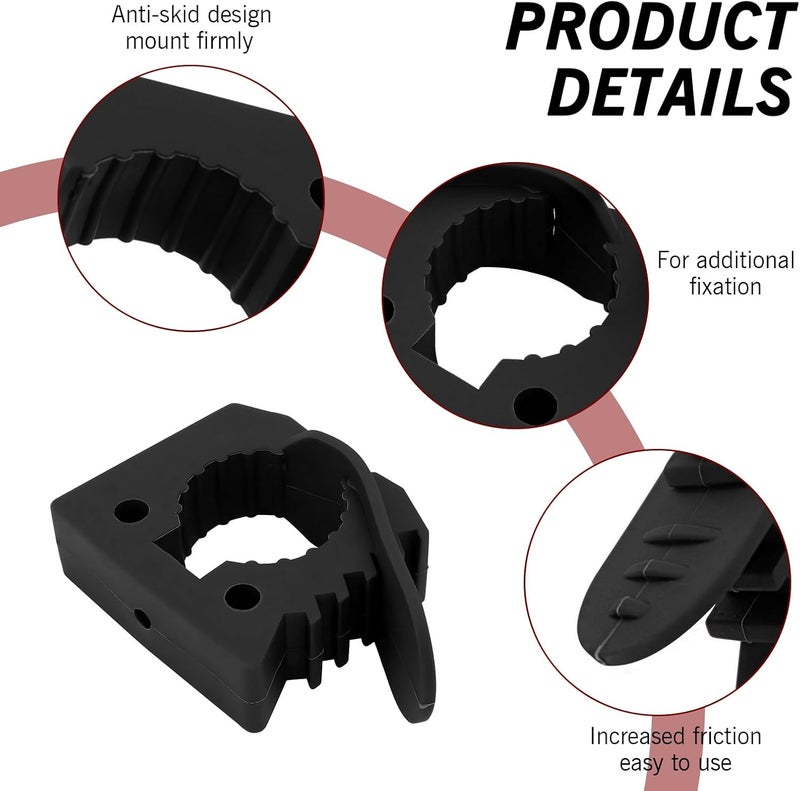Qurbuns 4 PCS Quick Release Rubber Clamp Mount Kit, Fits 1-1/5" to 1-1/2" Diameter Tool Handles, Multi-Purpose Quick Fist Mount Clamps, Universal for Truck UTV ATV Offroad RV Boat (Black) - Image 3